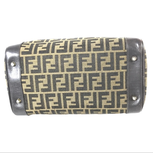 AUTH Fendi Zucca Canvas Boston Bag Handbag - Picture 5 of 8